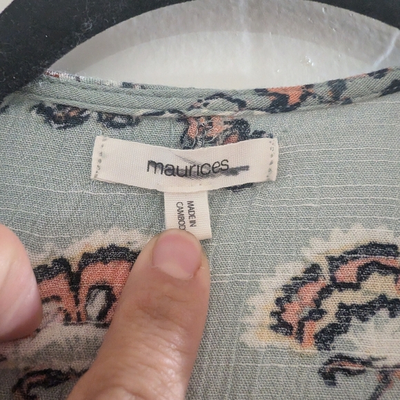 Maurices Patterned Kimono in Blue and Pink - Picture 2 of 6